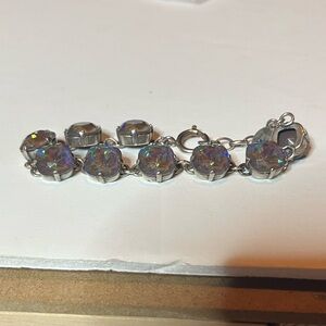 Dazzling Silver Bracelet with Grey Accents